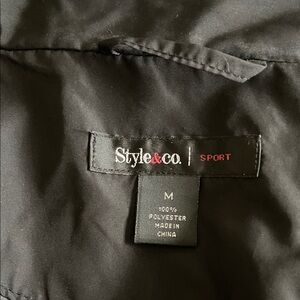 Style & Co. Sport Black Polyester Jacket